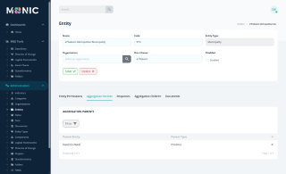 Configure different entities & their hierarchical relationships